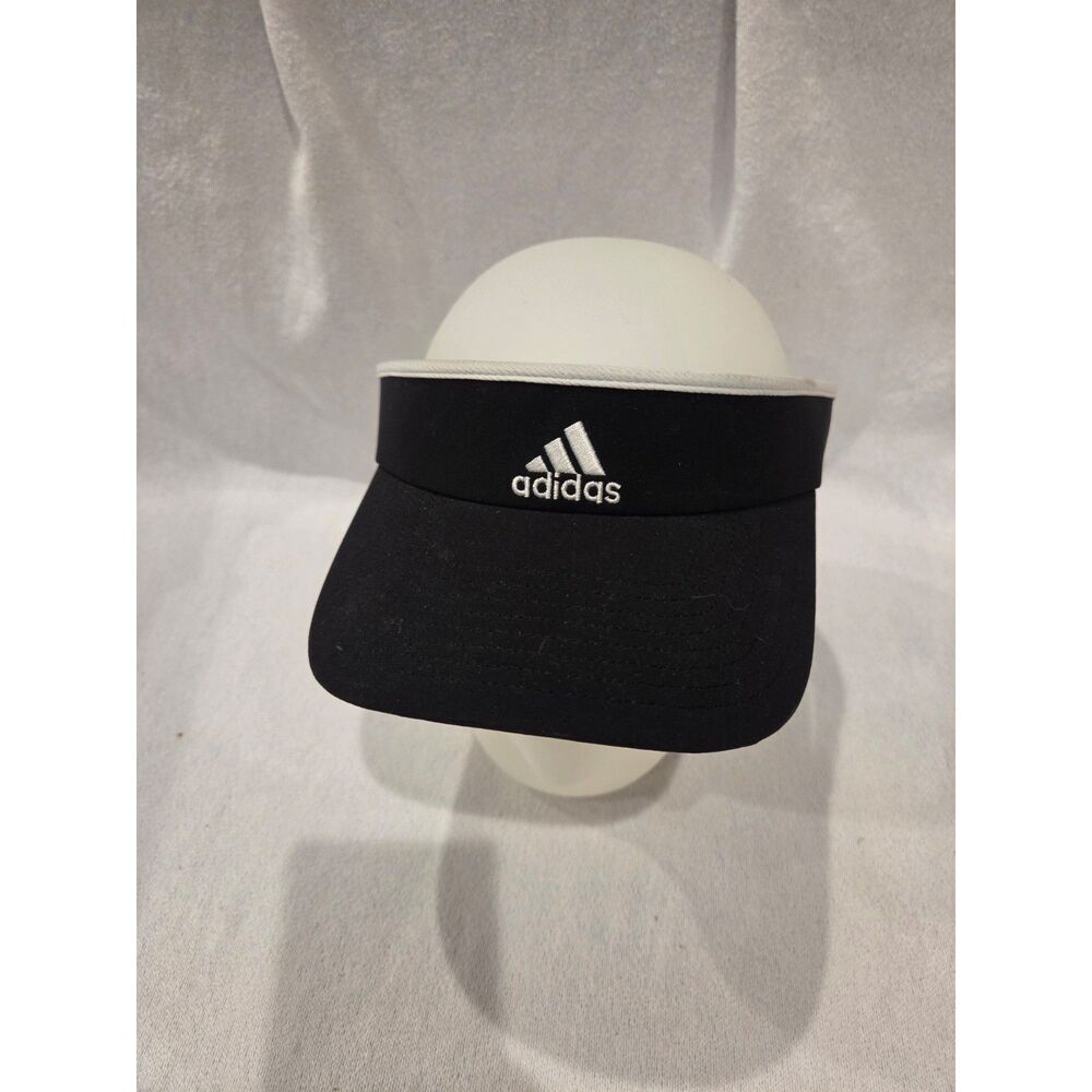 adidas Match Women's Tennis Golf Athletic Visor Hat Black White Aeroready OSFM